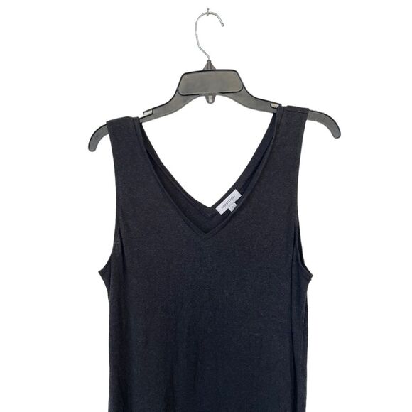 NWOT Nordstrom | Black Knit V Neck Stretchy Comfy Sleeveless Maxi Dress M - Picture 2 of 8